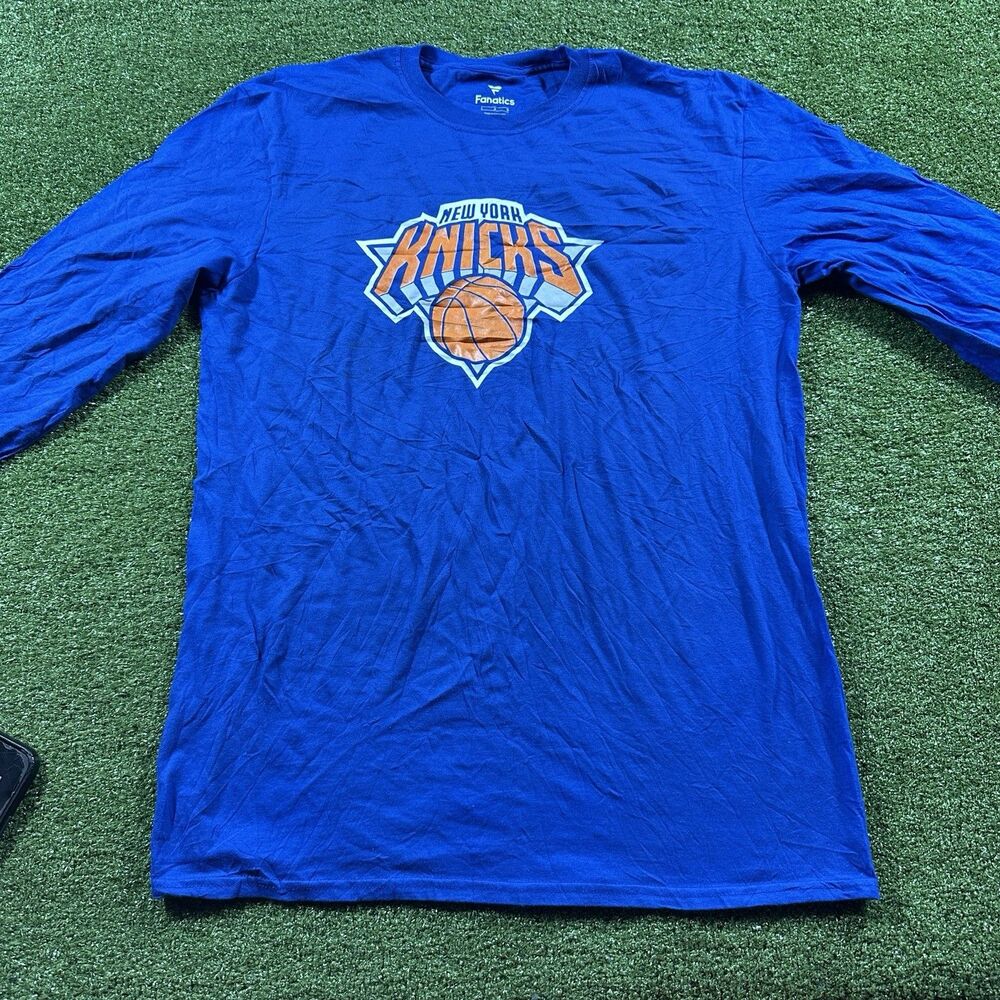 New York Knicks Fanatics Men's Large Blue Long Sleeve T-Shirt NWOT nba